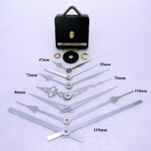 Long Shaft Sweep Quartz Clock Movement With Silver Hands