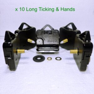10x Long shaft Quartz ticking clock movements with huge choice of hands