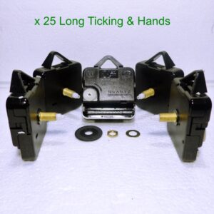 25x Long shaft Quartz ticking clock movements with huge choice of hands